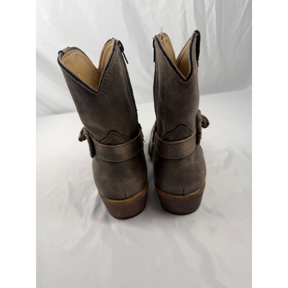 Roper Women's 8.5 Brown Western Cowboy Boots Buckle Harness Side Zip - Picture 5 of 7